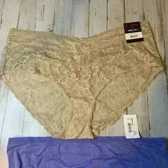 No Boundaries 1 Beige Nylon Lace & Purple Hipsters Size XXXL(21) . (Lot Of 2) - Picture 2 of 14